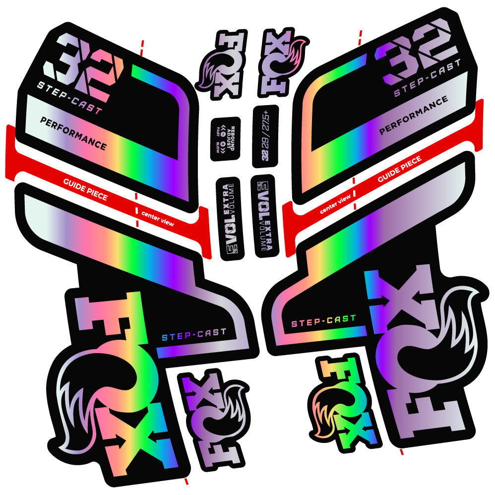 Stickers Fox 32 Step Cast Performance 2022 compatibles Autocollants fourche