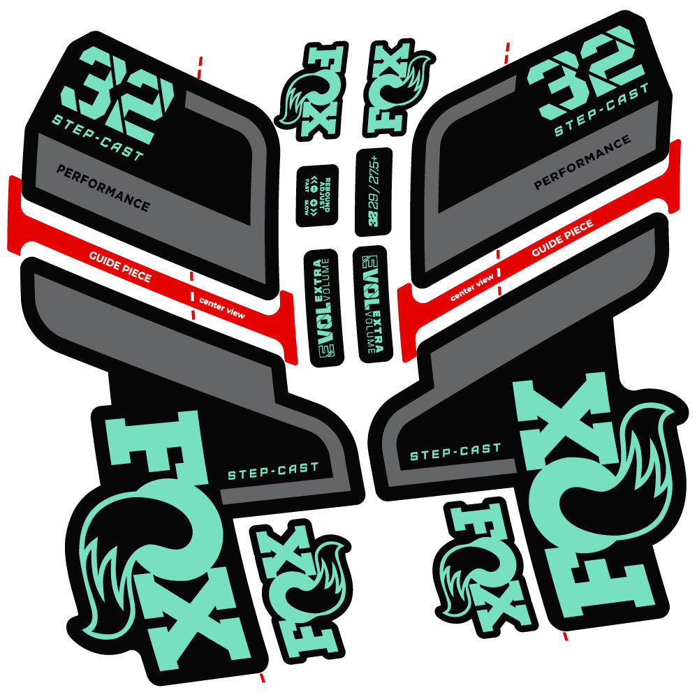 Stickers Fox 32 Step Cast Performance 2022 compatibles Autocollants fourche