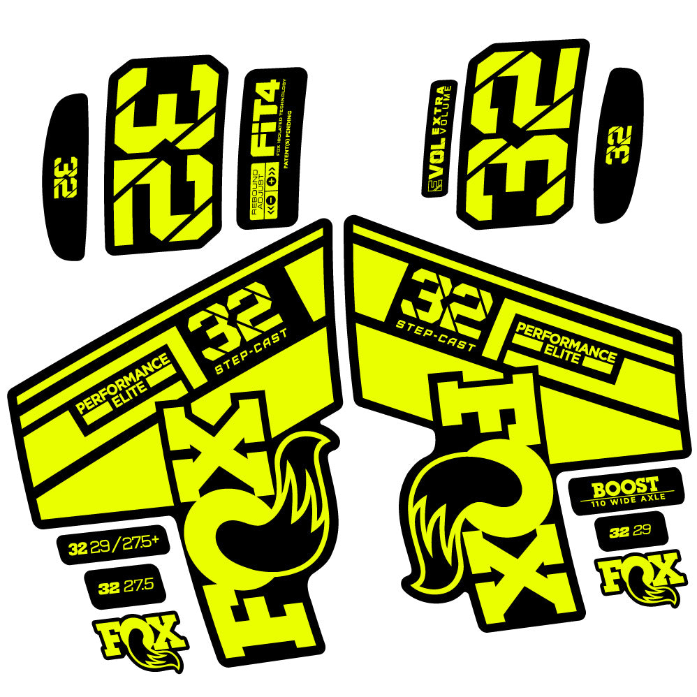 Stickers Fox 32 Performance Elite SC 2021 compatibles Autocollants fourche 29"