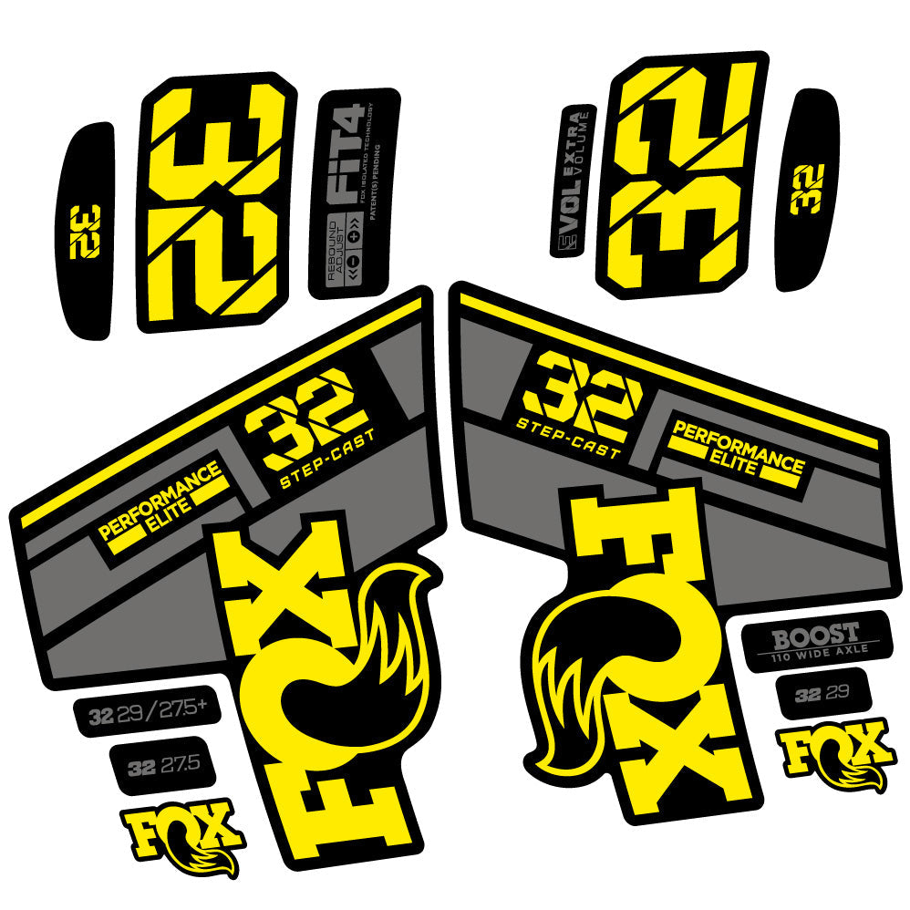 Stickers Fox 32 Performance Elite SC 2021 compatibles Autocollants fourche 29"