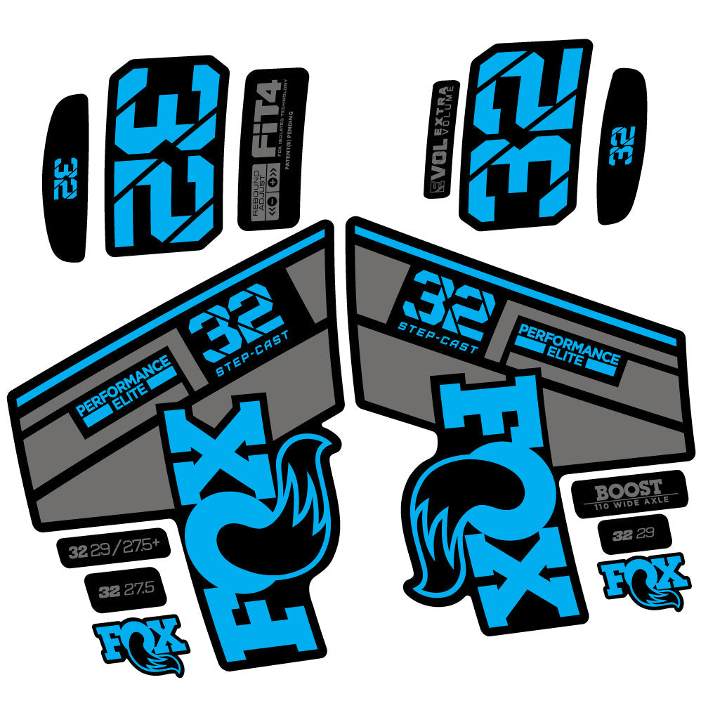 Stickers Fox 32 Performance Elite SC 2021 compatibles Autocollants fourche 29"