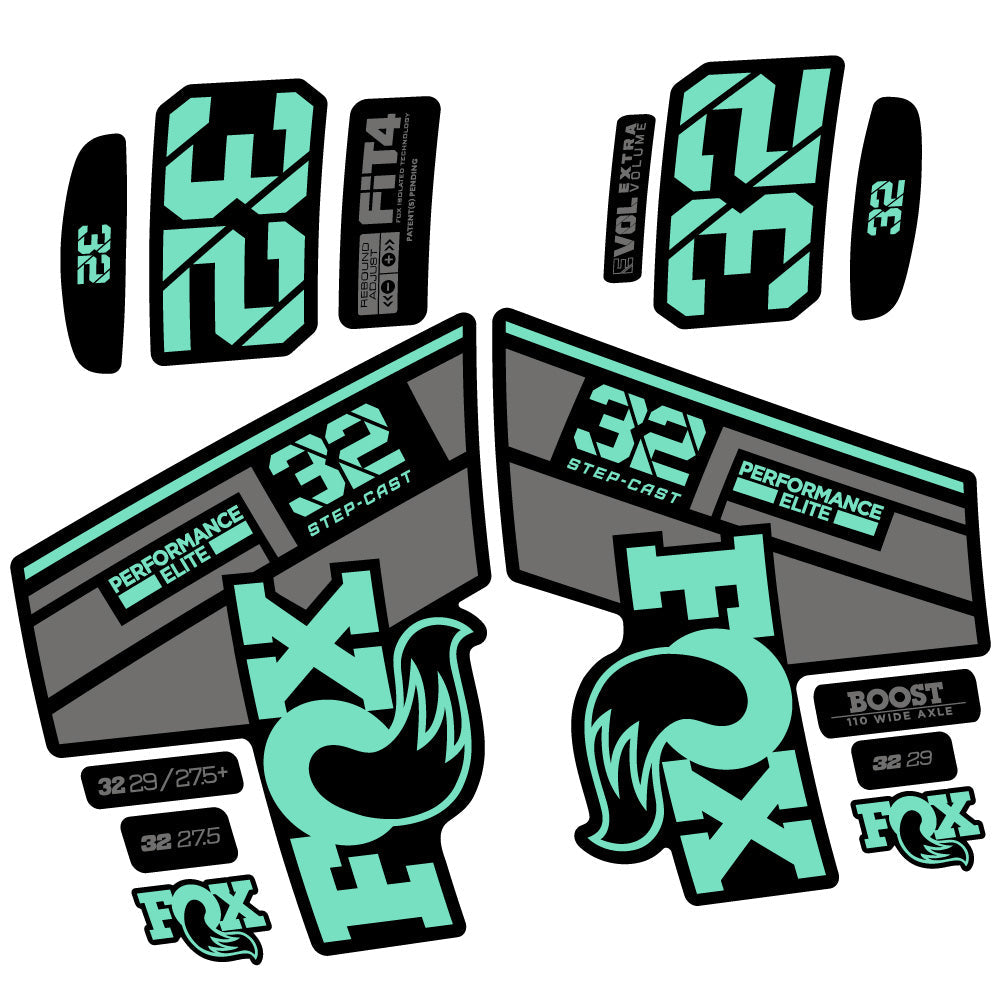 Stickers Fox 32 Performance Elite SC 2021 compatibles Autocollants fourche 29"