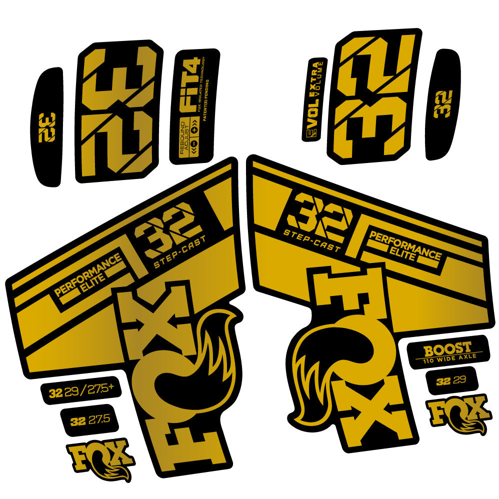 Stickers Fox 32 Performance Elite SC 2021 compatibles Autocollants fourche 29"