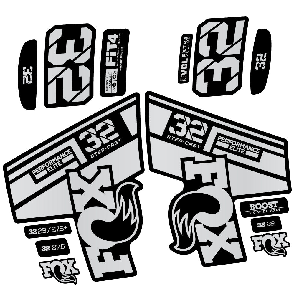 Stickers Fox 32 Performance Elite SC 2021 compatibles Autocollants fourche 29"