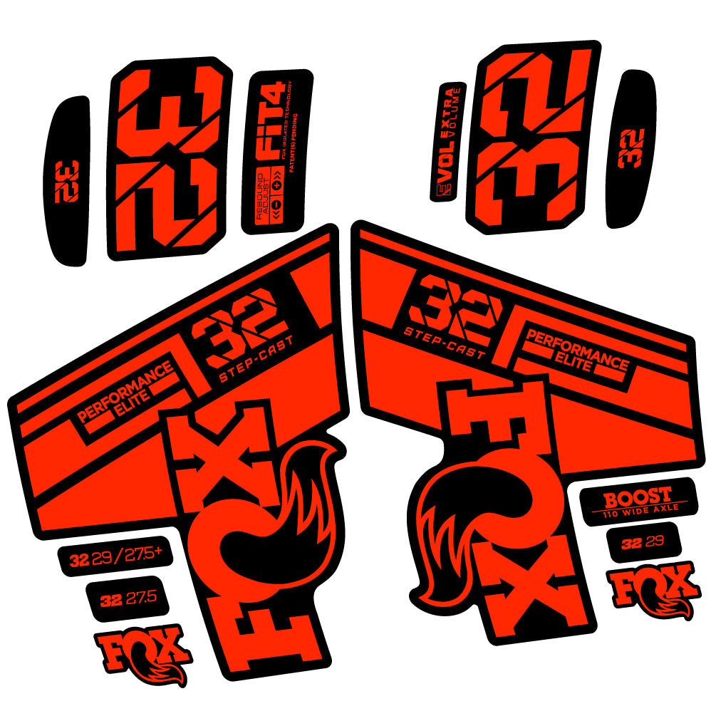 Stickers Fox 32 Performance Elite SC 2021 compatibles Autocollants fourche 29"