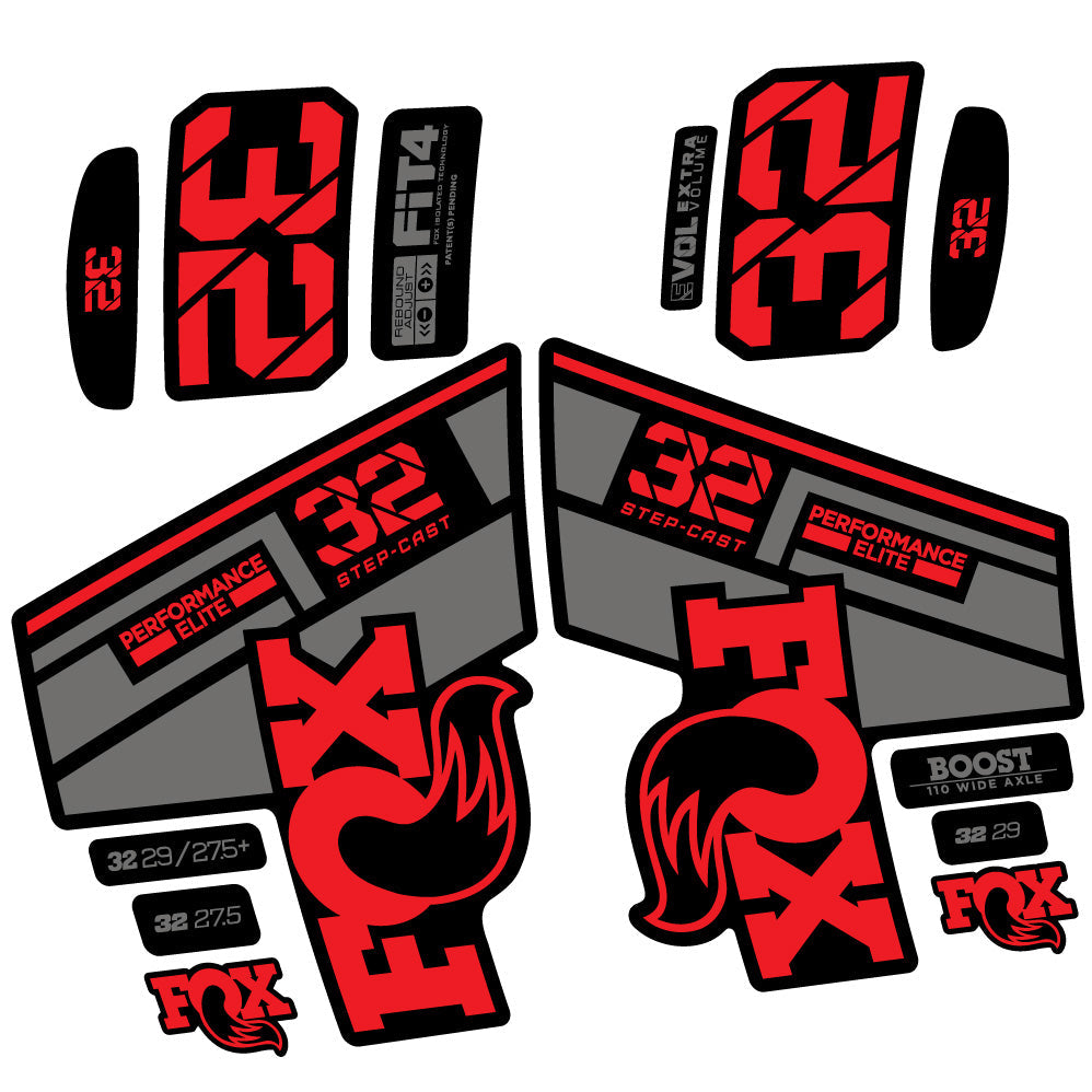 Stickers Fox 32 Performance Elite SC 2021 compatibles Autocollants fourche 29"
