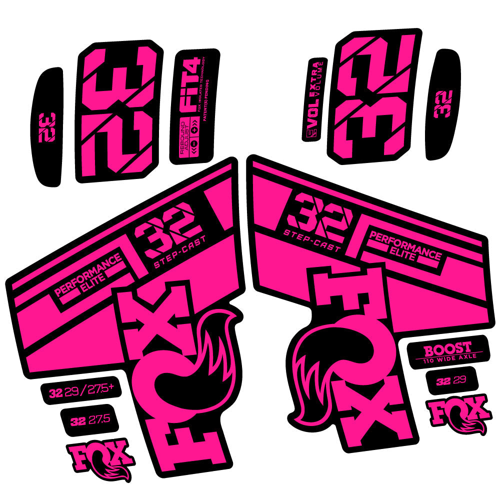 Stickers Fox 32 Performance Elite SC 2021 compatibles Autocollants fourche 29"