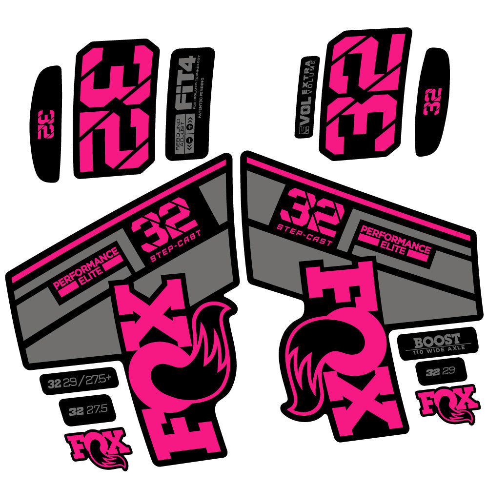 Stickers Fox 32 Performance Elite SC 2021 compatibles Autocollants fourche 29"
