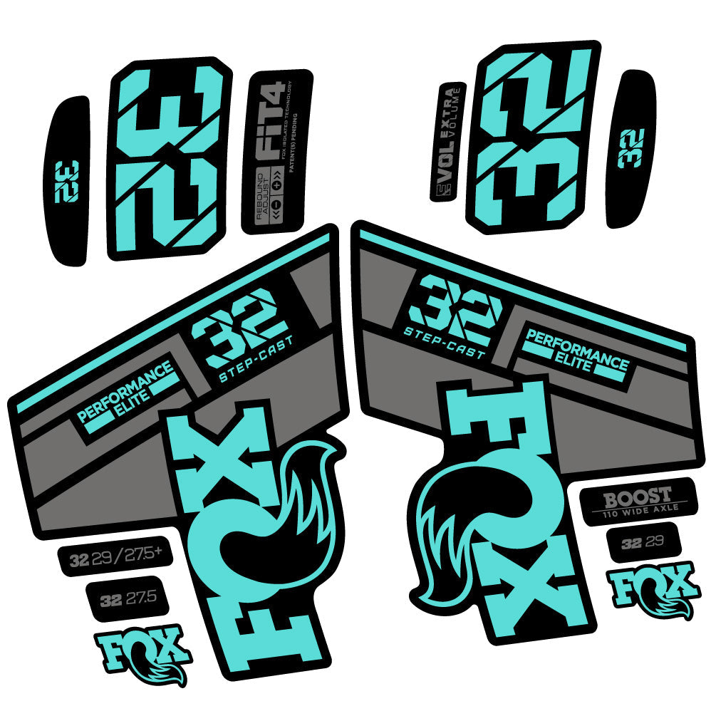 Stickers Fox 32 Performance Elite SC 2021 compatibles Autocollants fourche 29"