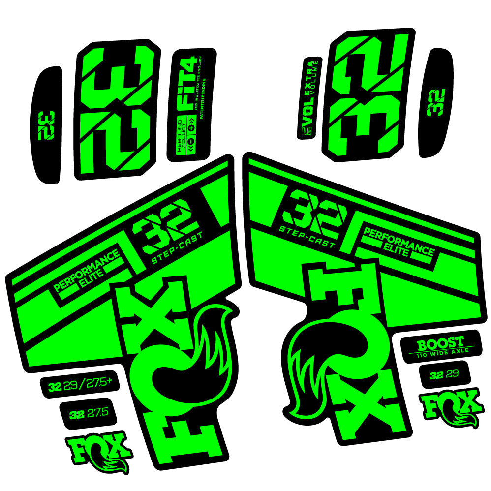 Stickers Fox 32 Performance Elite SC 2021 compatibles Autocollants fourche 29"