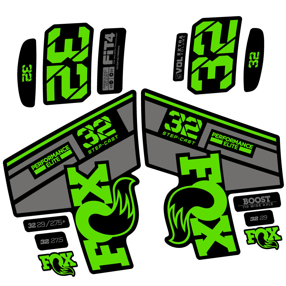 Stickers Fox 32 Performance Elite SC 2021 compatibles Autocollants fourche 29"
