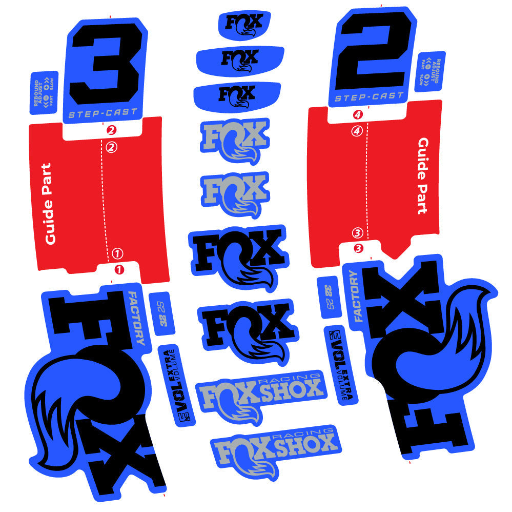 Stickers Fox 32 StepCast Factory 2025 compatibles Autocollants fourche 29"