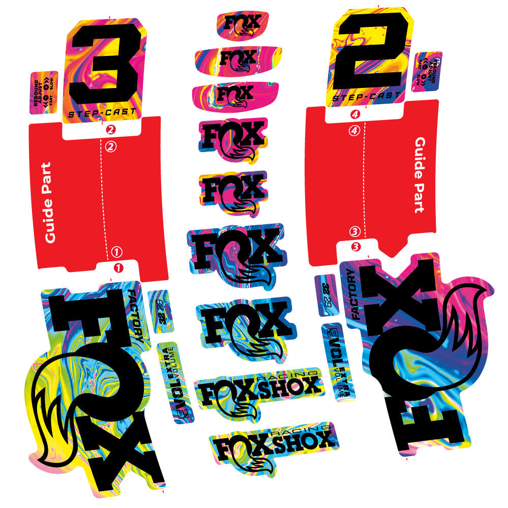 Stickers Fox 32 StepCast Factory 2025 compatibles Autocollants fourche 29"