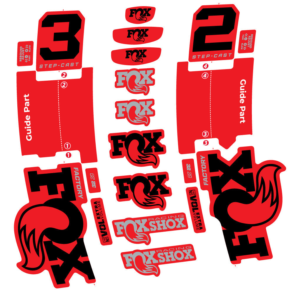 Stickers Fox 32 StepCast Factory 2025 compatibles Autocollants fourche 29"