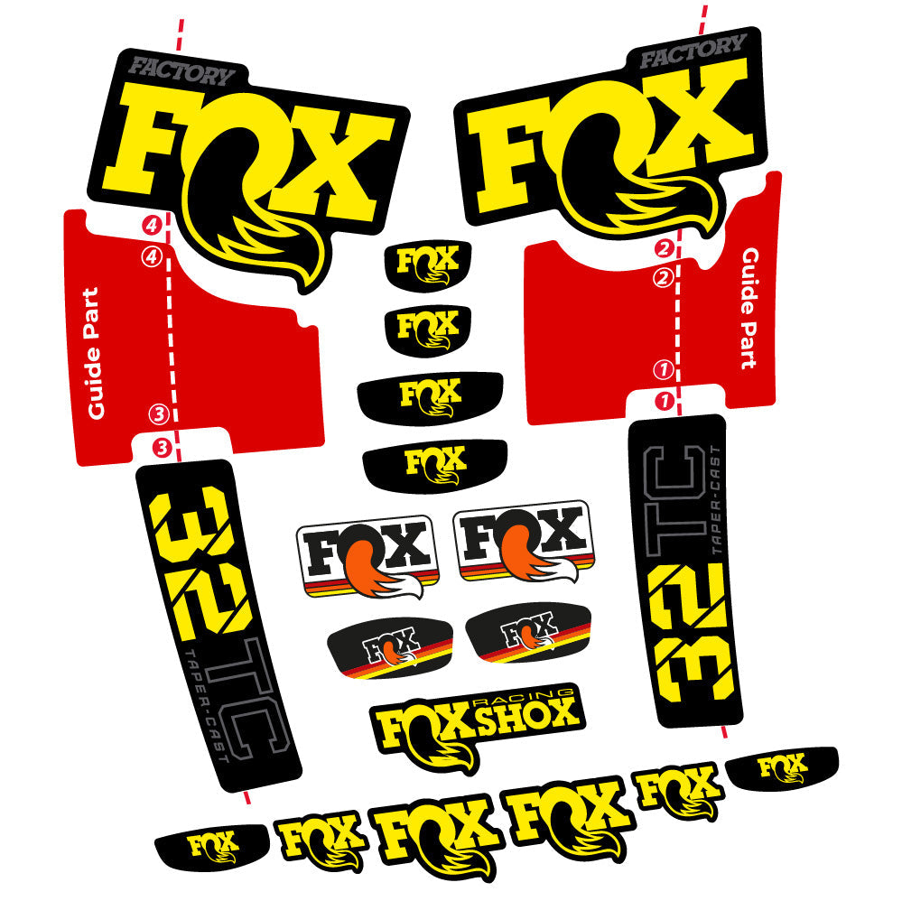 Stickers Fox 32 Taper Cast Factory compatibles Autocollants fourche 29"