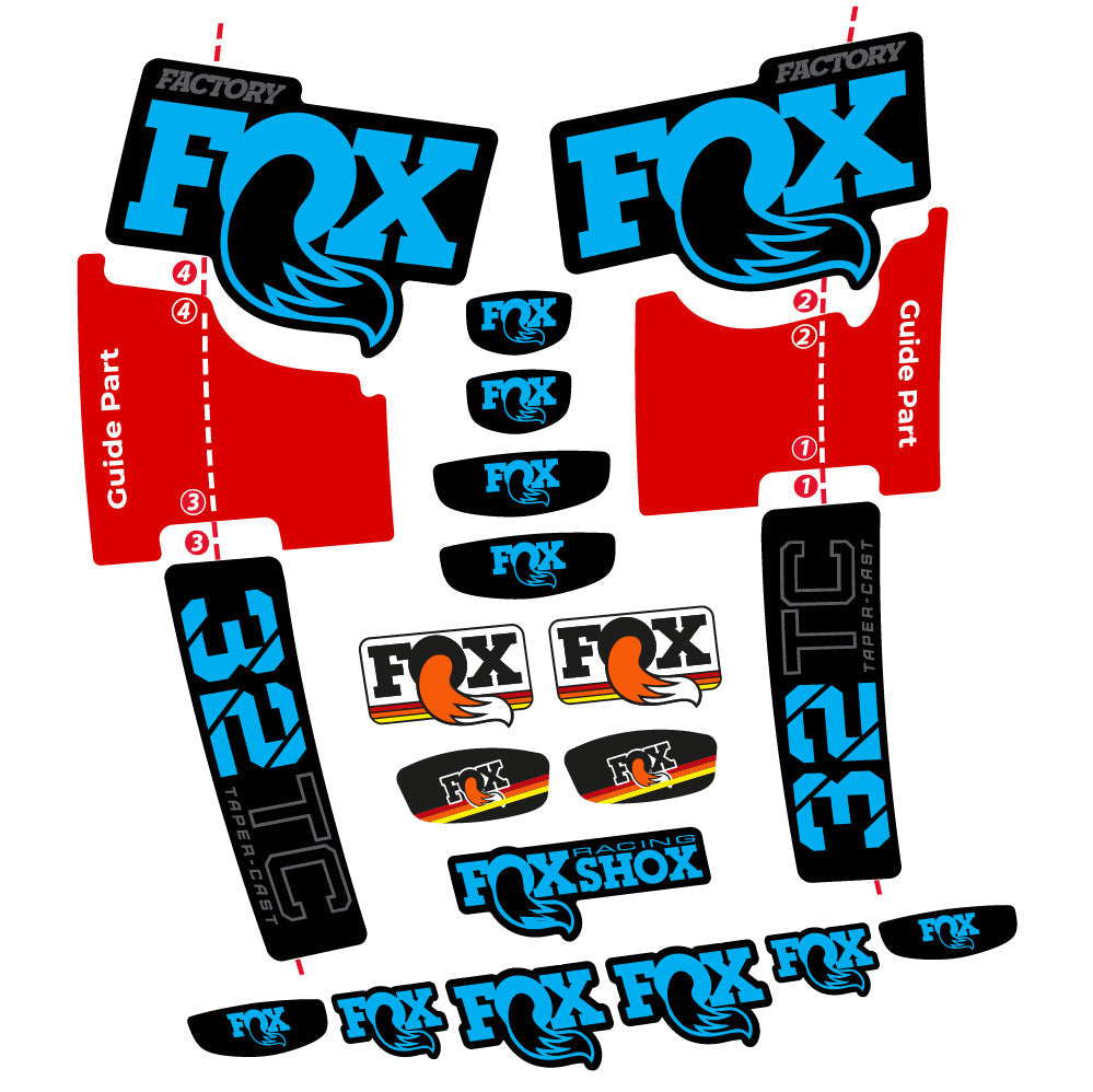 Stickers Fox 32 Taper Cast Factory compatibles - Autocollants fourche VTT