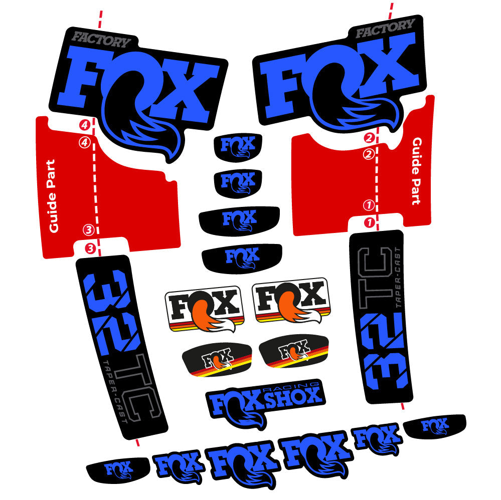 Stickers Fox 32 Taper Cast Factory compatibles - Autocollants fourche VTT