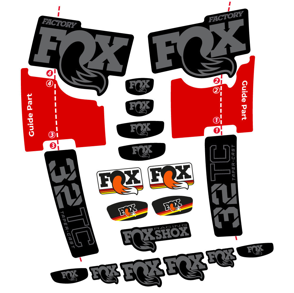 Stickers Fox 32 Taper Cast Factory compatibles Autocollants fourche 29"