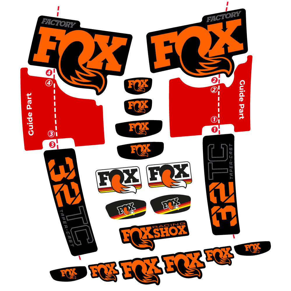 Stickers Fox 32 Taper Cast Factory compatibles Autocollants fourche 29"