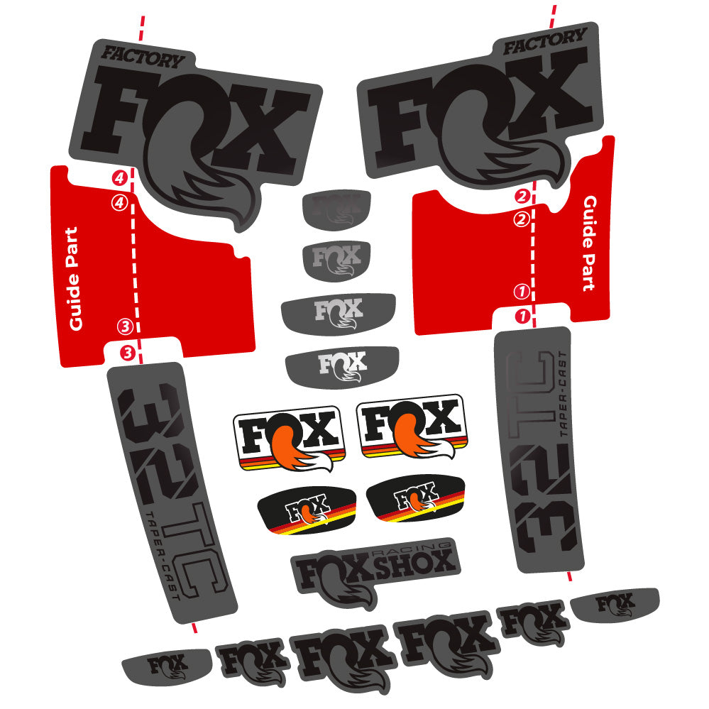 Stickers Fox 32 Taper Cast Factory compatibles Autocollants fourche 29"