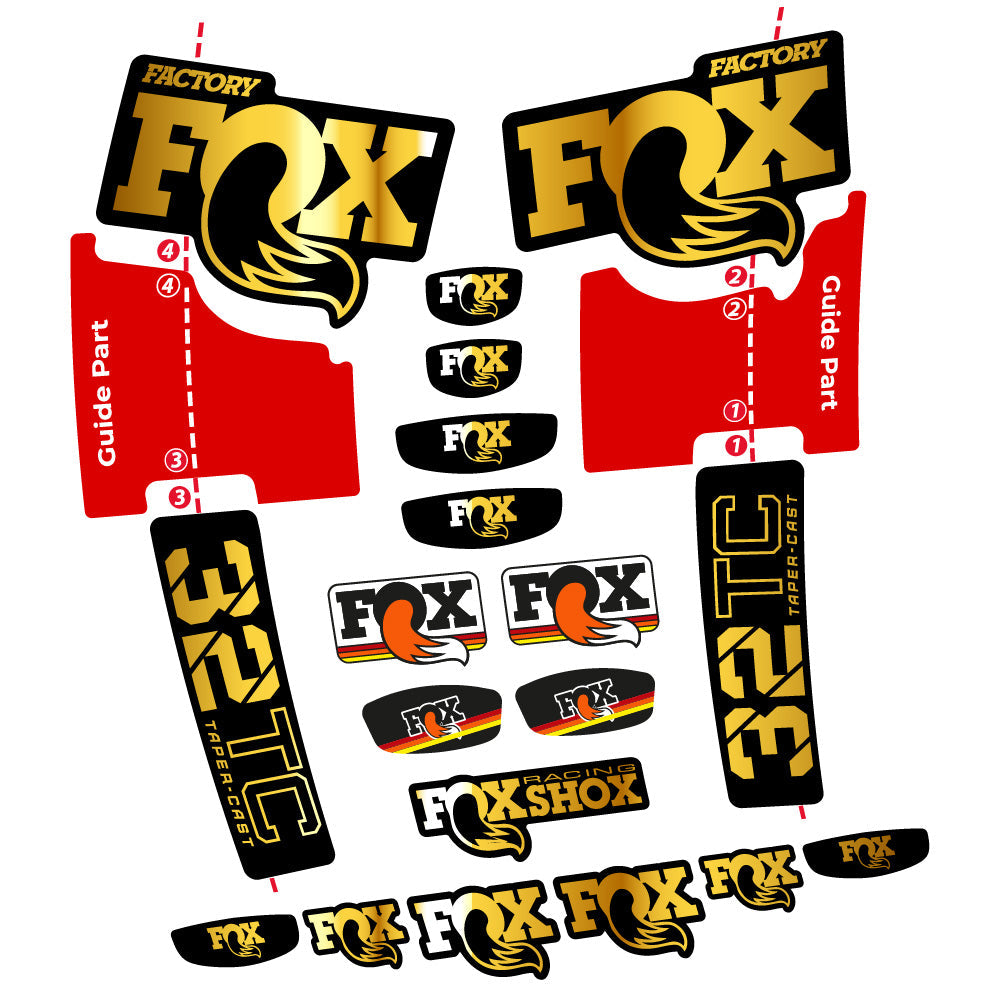 Stickers Fox 32 Taper Cast Factory compatibles Autocollants fourche 29"