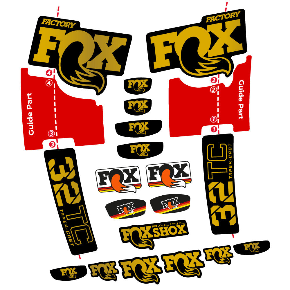 Stickers Fox 32 Taper Cast Factory compatibles Autocollants fourche 29"