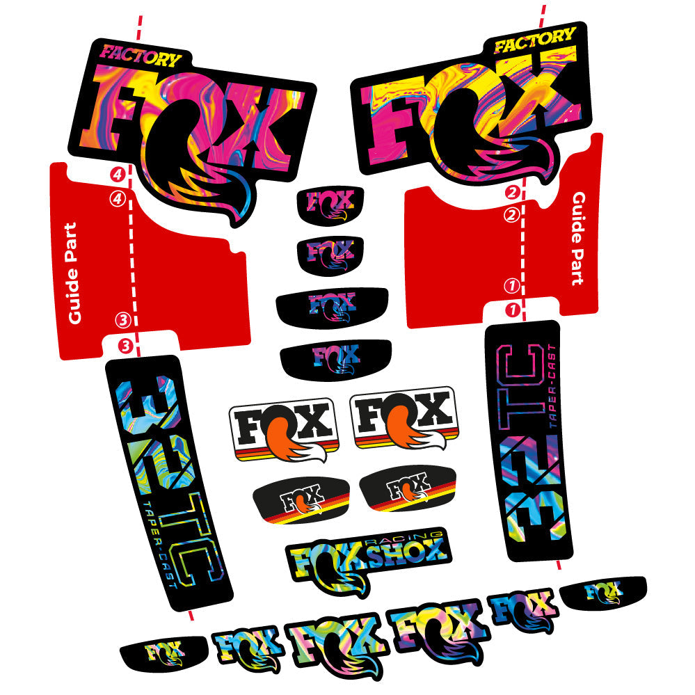 Stickers Fox 32 Taper Cast Factory compatibles - Autocollants fourche VTT