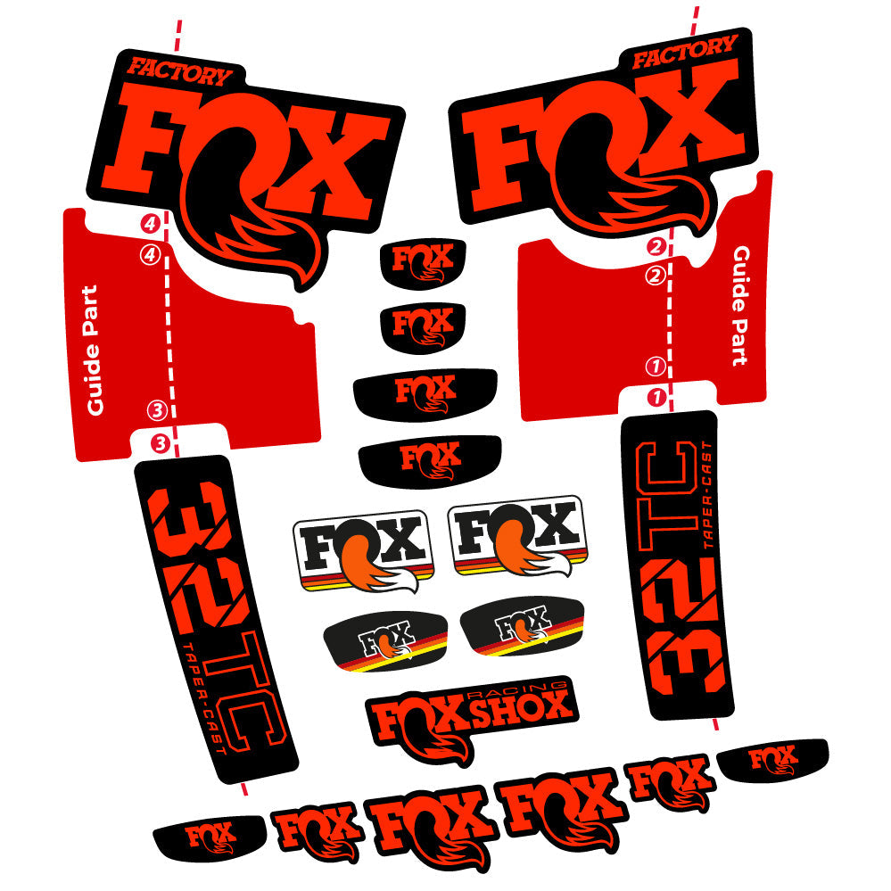 Stickers Fox 32 Taper Cast Factory compatibles - Autocollants fourche VTT