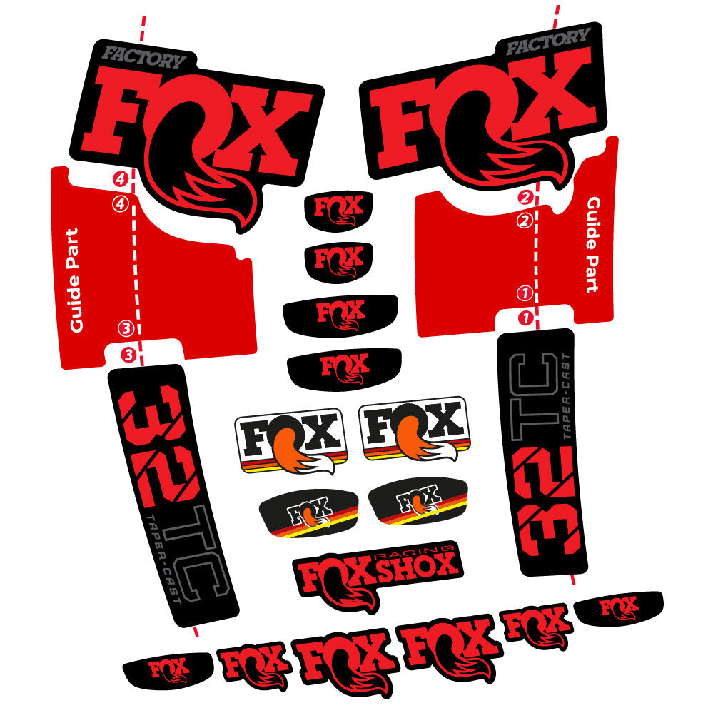 Stickers Fox 32 Taper Cast Factory compatibles Autocollants fourche 29"