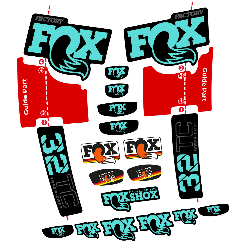 Stickers Fox 32 Taper Cast Factory compatibles Autocollants fourche 29"