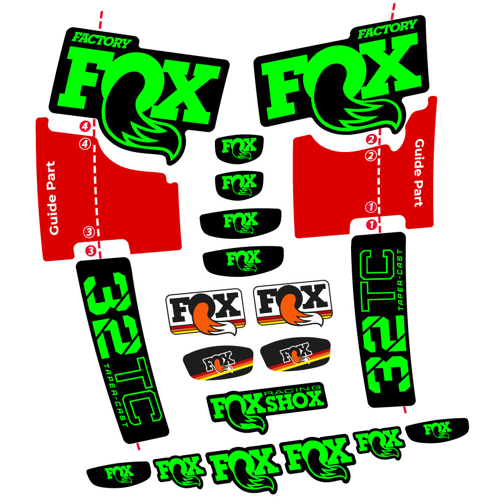 Stickers Fox 32 Taper Cast Factory compatibles Autocollants fourche 29"