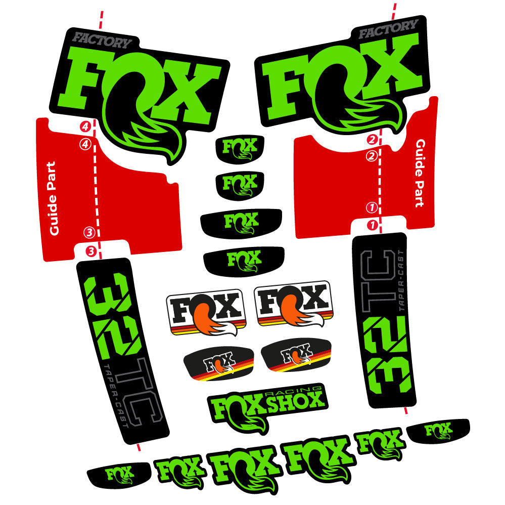 Stickers Fox 32 Taper Cast Factory compatibles Autocollants fourche 29"
