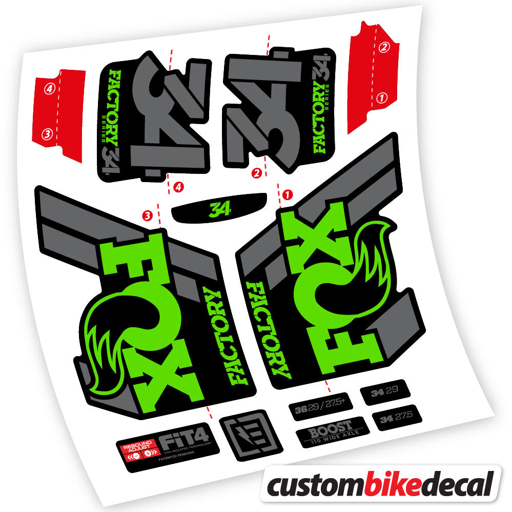 Stickers Vinyl with Fox 34 Performance FLOAT 2018 2020 Custom Stickers Autocollants fourche VTT