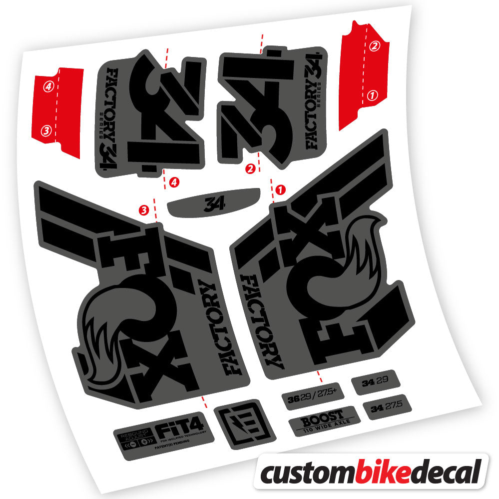 Stickers Vinyl with Fox 34 Performance FLOAT 2018 2020 Custom Stickers Autocollants fourche VTT