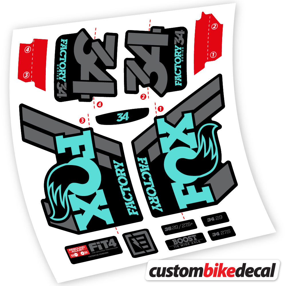 Stickers Vinyl with Fox 34 Performance FLOAT 2018 2020 Custom Stickers Autocollants fourche VTT