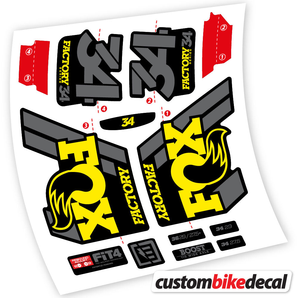Stickers Vinyl with Fox 34 Performance FLOAT 2018 2020 Custom Stickers Autocollants fourche VTT