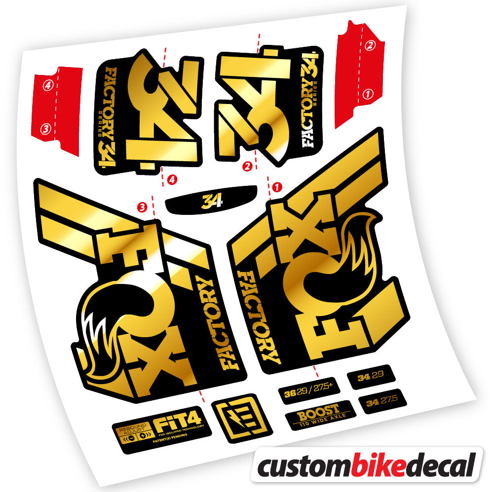 Stickers Vinyl with Fox 34 Performance FLOAT 2018 2020 Custom Stickers Autocollants fourche VTT