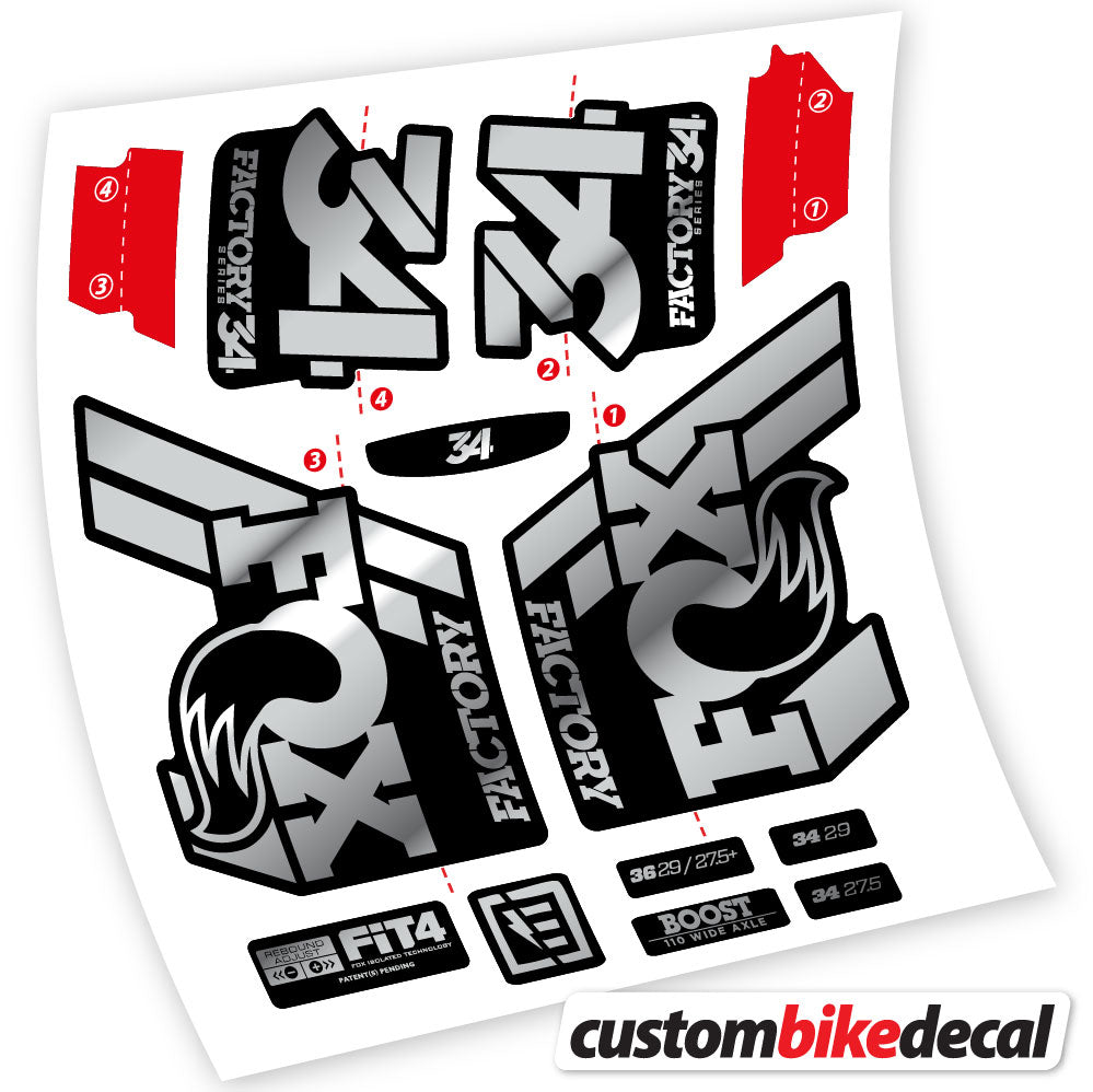 Stickers Vinyl with Fox 34 Performance FLOAT 2018 2020 Custom Stickers Autocollants fourche VTT