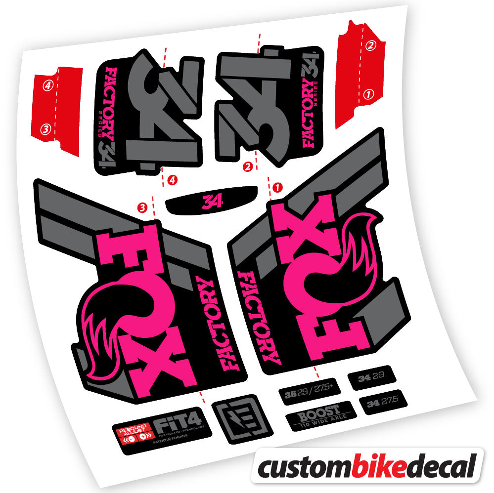 Stickers Vinyl with Fox 34 Performance FLOAT 2018 2020 Custom Stickers Autocollants fourche VTT