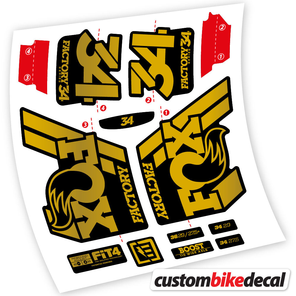 Stickers Vinyl with Fox 34 Performance FLOAT 2018 2020 Custom Stickers Autocollants fourche VTT