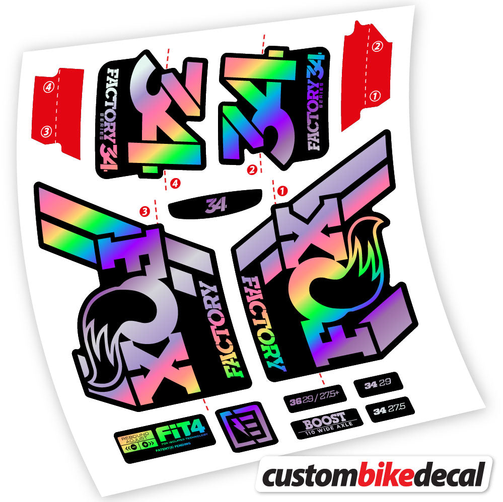 Stickers Vinyl with Fox 34 Performance FLOAT 2018 2020 Custom Stickers Autocollants fourche VTT