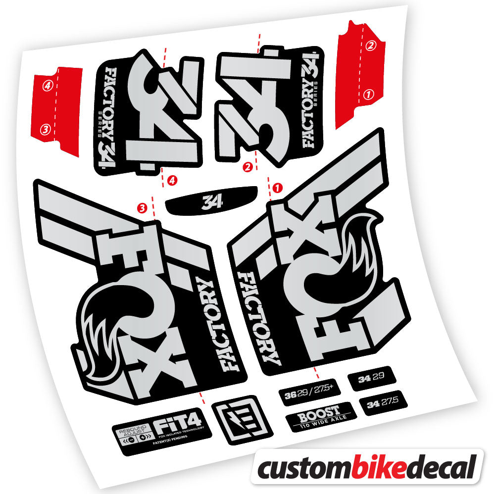 Stickers Vinyl with Fox 34 Performance FLOAT 2018 2020 Custom Stickers Autocollants fourche VTT