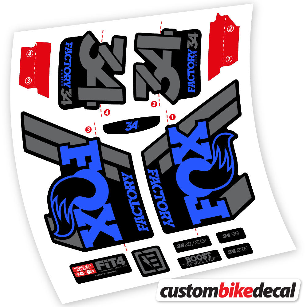 Stickers Vinyl with Fox 34 Performance FLOAT 2018 2020 Custom Stickers Autocollants fourche VTT