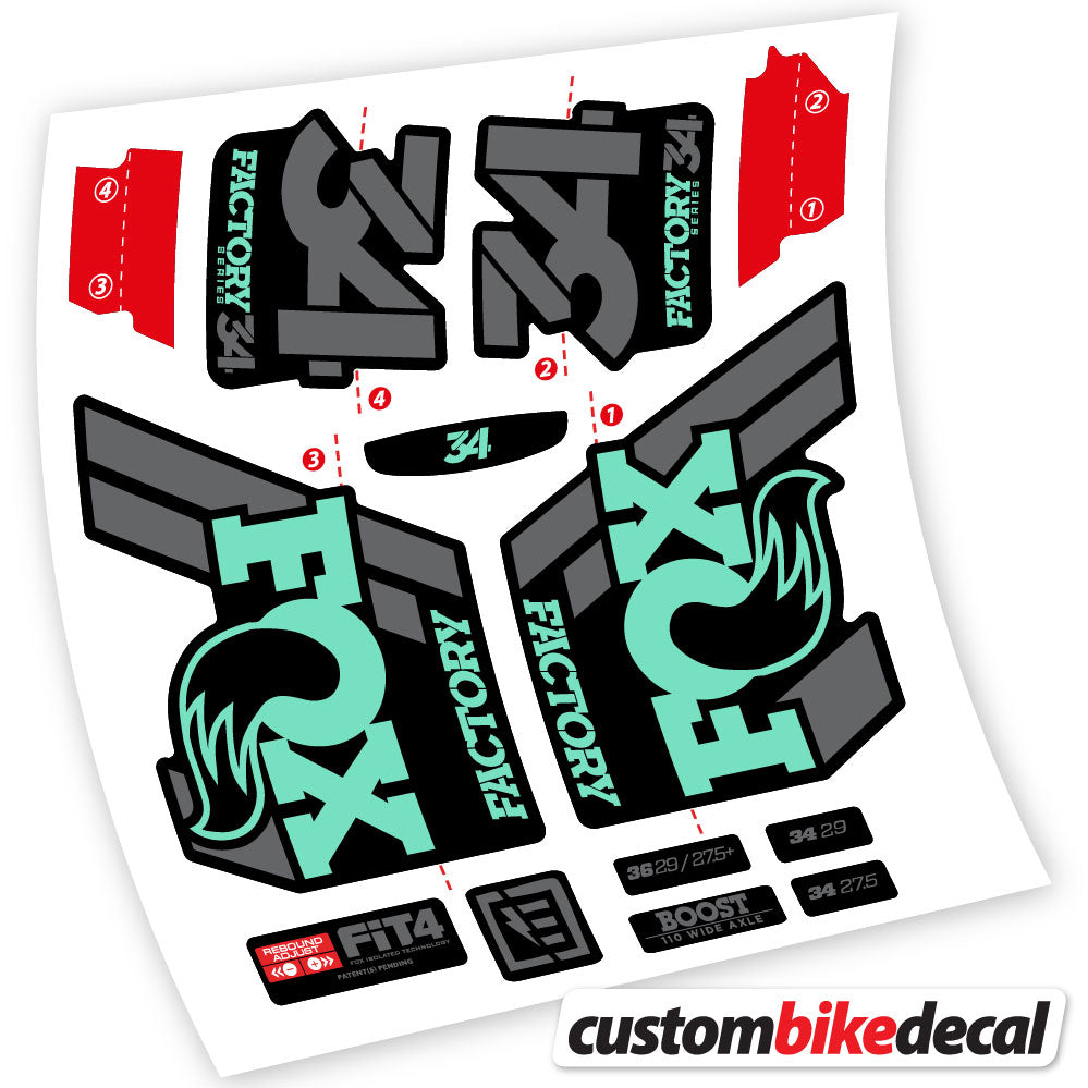 Stickers Vinyl with Fox 34 Performance FLOAT 2018 2020 Custom Stickers Autocollants fourche VTT