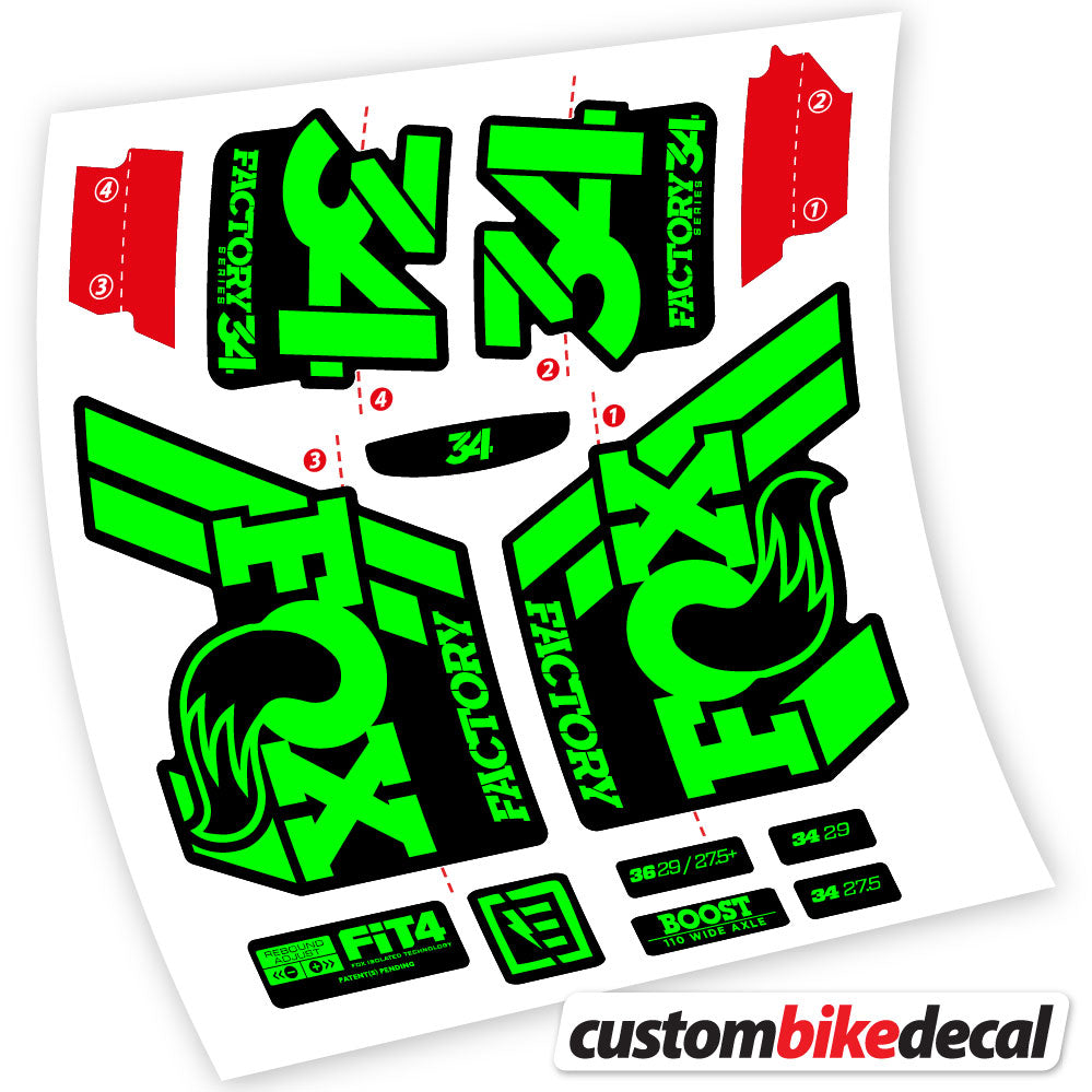 Stickers Vinyl with Fox 34 Performance FLOAT 2018 2020 Custom Stickers Autocollants fourche VTT