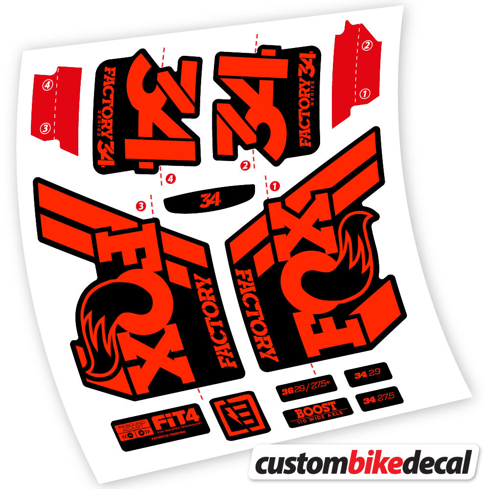 Stickers Vinyl with Fox 34 Performance FLOAT 2018 2020 Custom Stickers Autocollants fourche VTT