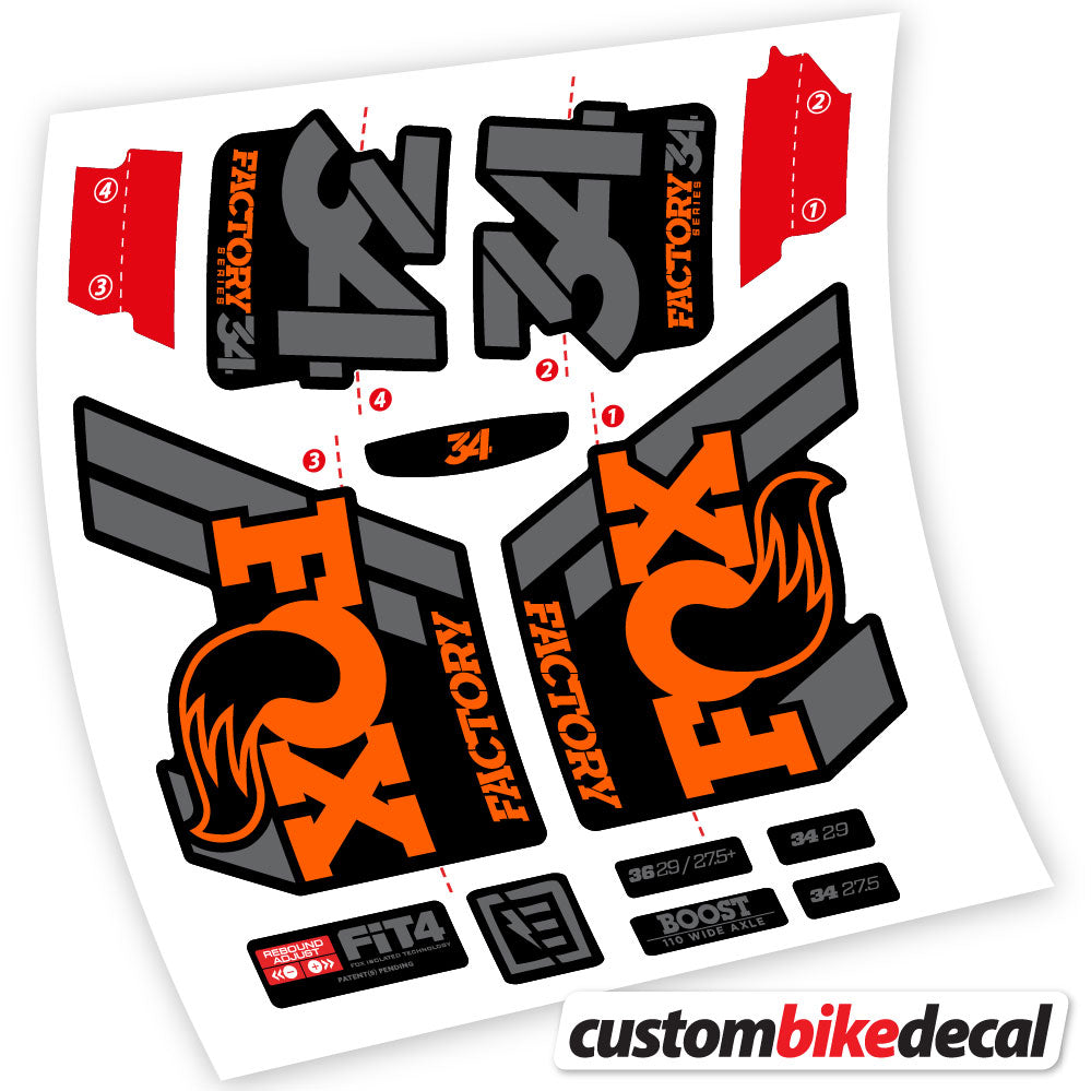 Stickers Vinyl with Fox 34 Performance FLOAT 2018 2020 Custom Stickers Autocollants fourche VTT