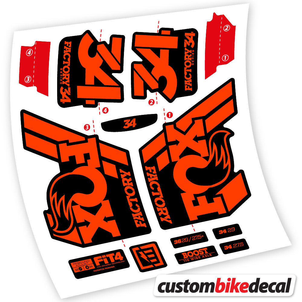 Stickers Vinyl with Fox 34 Performance FLOAT 2018 2020 Custom Stickers Autocollants fourche VTT