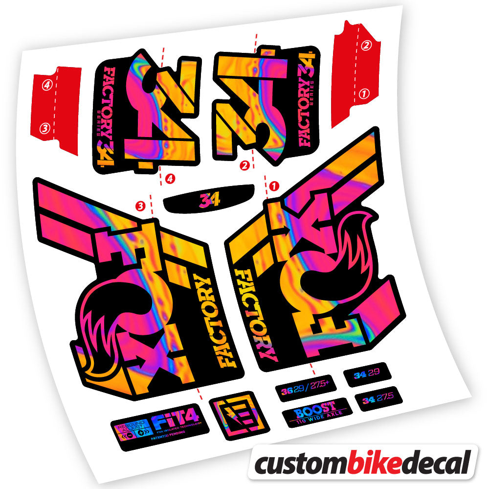 Stickers Vinyl with Fox 34 Performance FLOAT 2018 2020 Custom Stickers Autocollants fourche VTT
