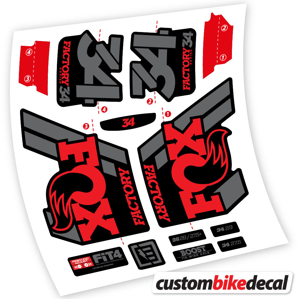 Stickers Vinyl with Fox 34 Performance FLOAT 2018 2020 Custom Stickers Autocollants fourche VTT